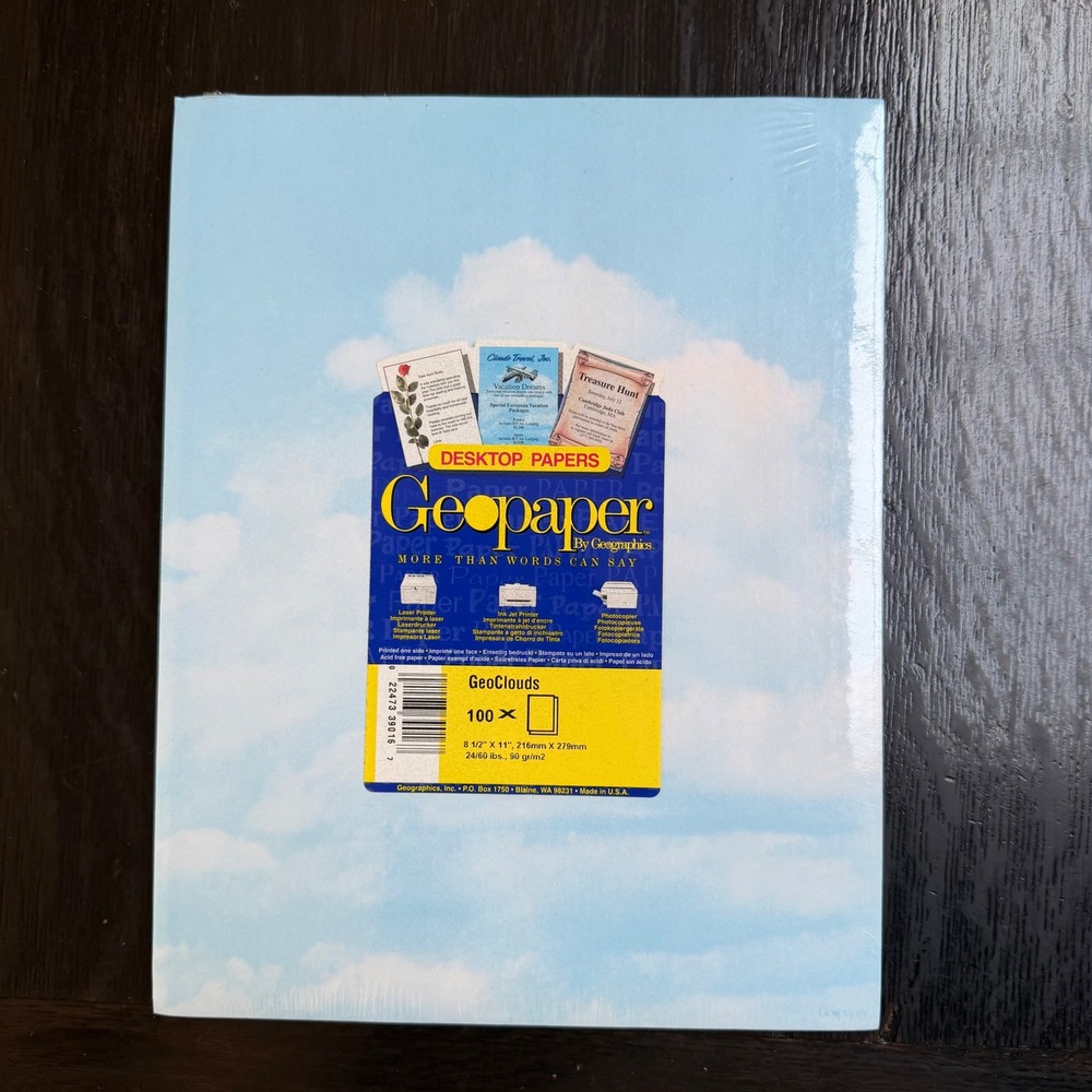 Geographics GeoClouds Desktop Paper 8.5x11 Blue Cloud Print 100 Sheets Made USA